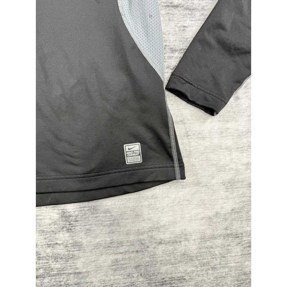 Nike Pro Combat Shirt Men's Small Black Hyperwarm Dri-Fit Athletic Fitted Sports
